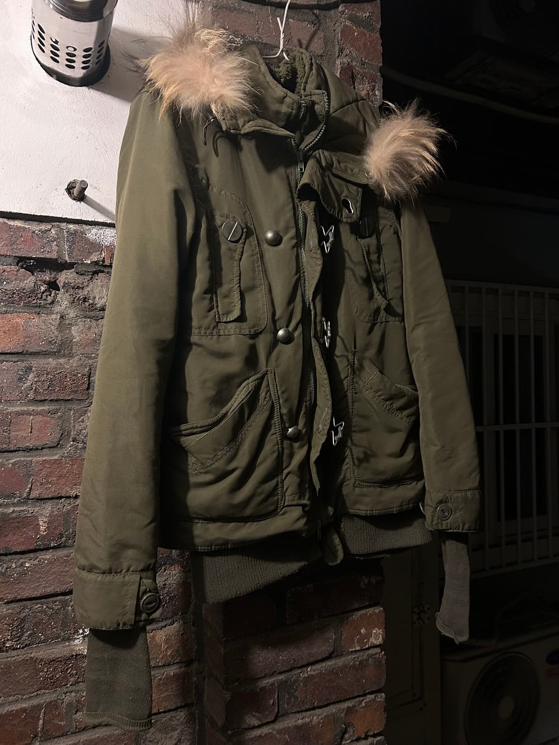 *rare design* 2000 sly 카키 퍼 파카 자켓 상품이미지1