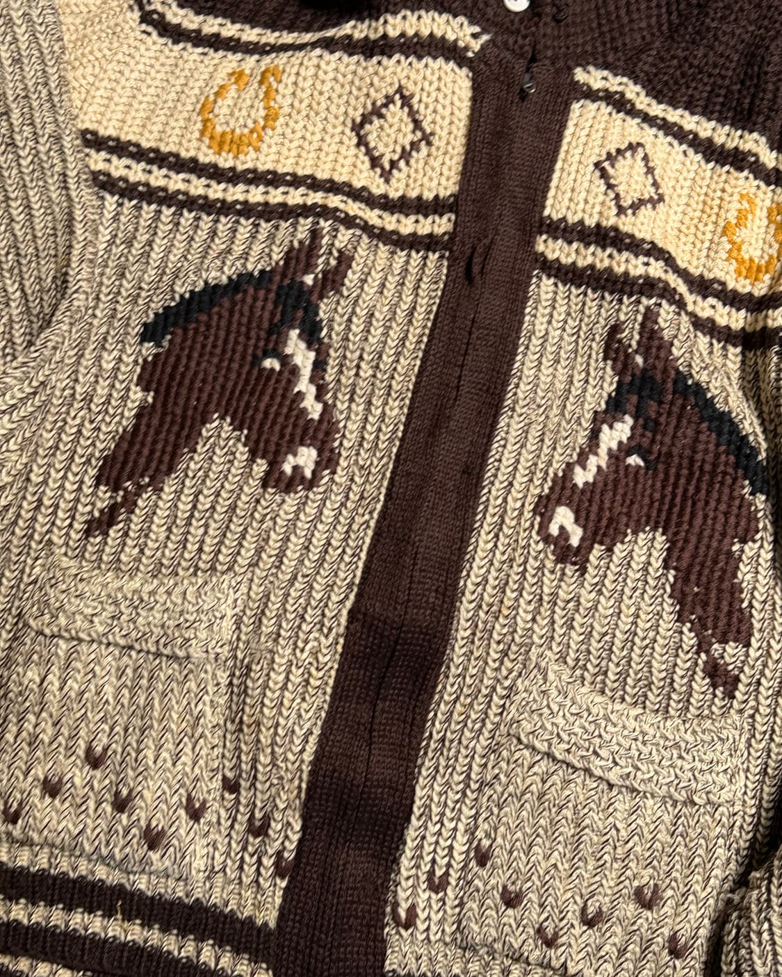 (70s 라이트닝지퍼) 70s Caldwell 홀스패턴 코위찬 스웨터 L 상품이미지3