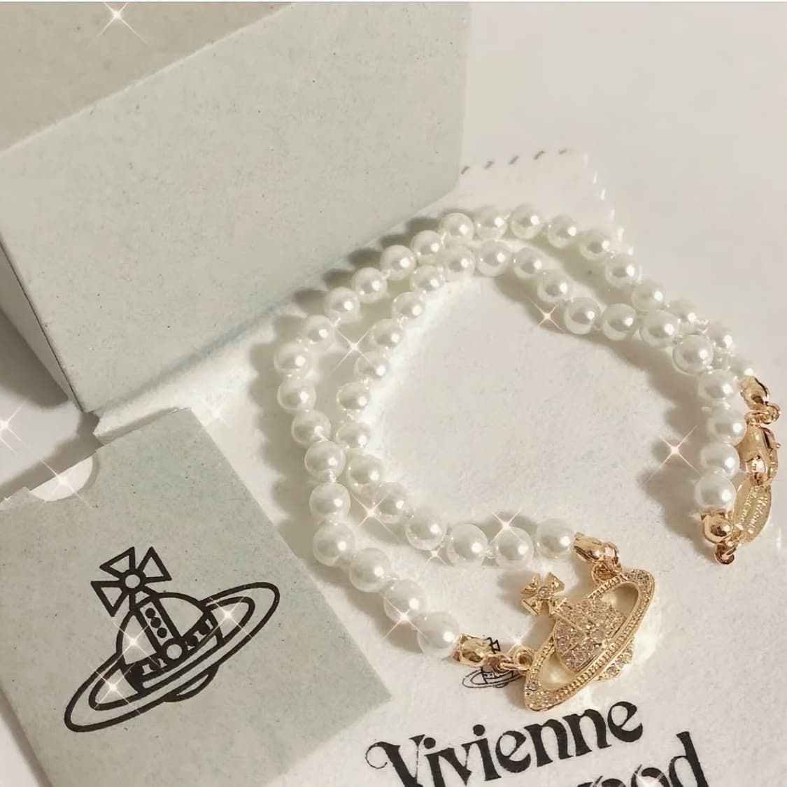 비비안웨스트우드 아카이브 바스 릴리프 진주 펄 초커 목걸이(새상품) 상품이미지1