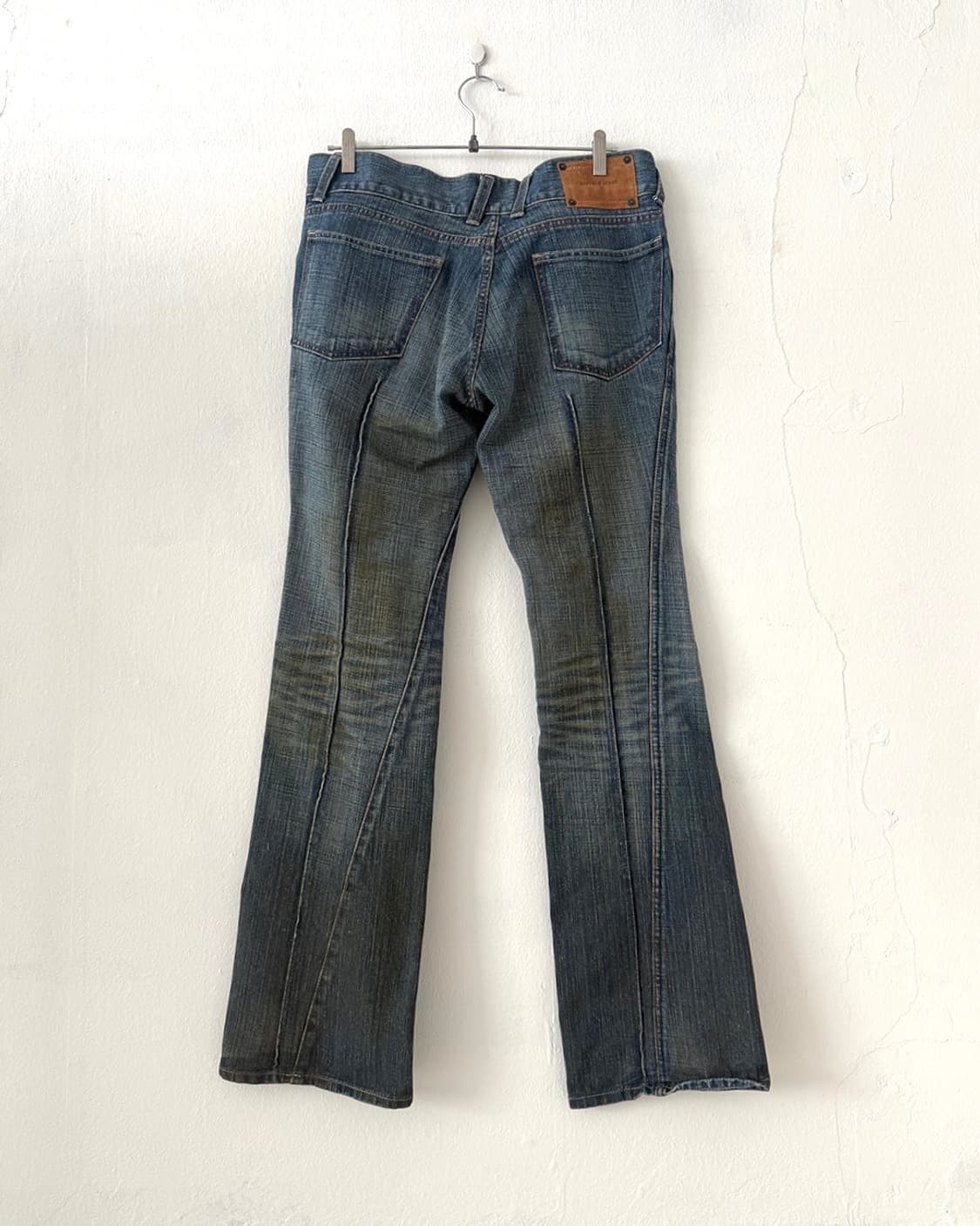 Y2K Khaki Dirty Wash Bootcut Denim Pants 상품이미지8
