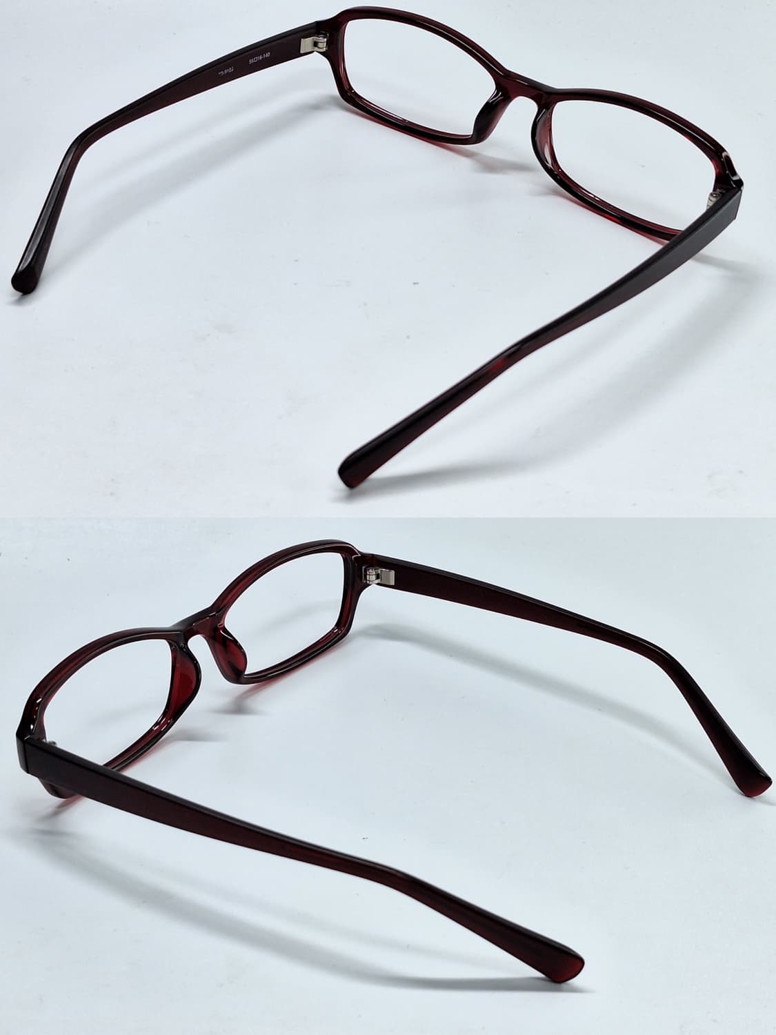 90s 다크 버건디 스퀘어 아세테이트 안경테 54mm TR-9103 일본 상품이미지4