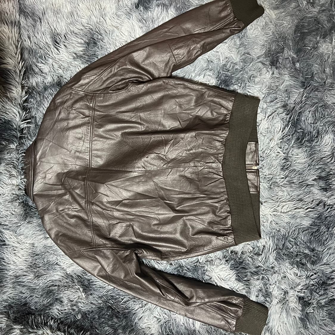 빈티지 브라운 봄버 가죽 자켓 M 상품이미지2