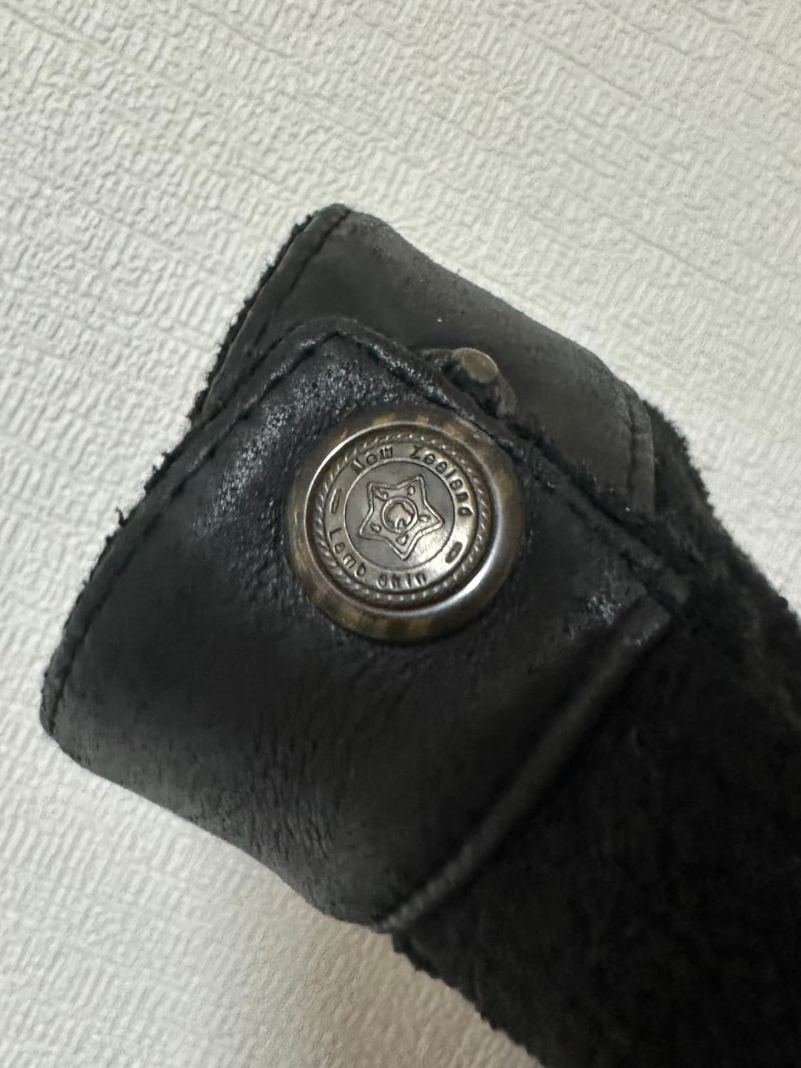 NZ lambskin 뉴질랜드 슬링크스킨 플리스 하이넥 레더자켓 상품이미지3