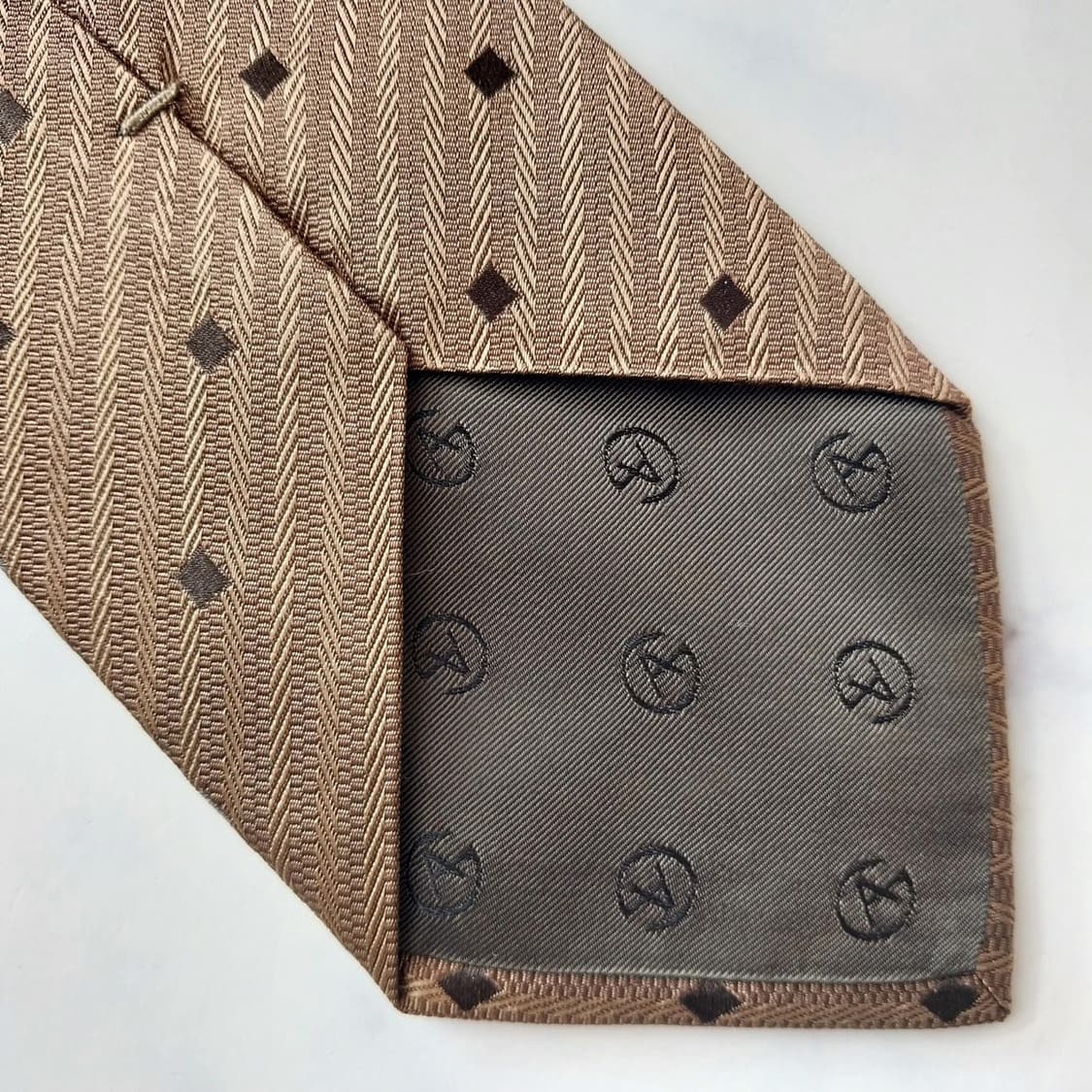 조르지오 아르마니 실크 브라운 패턴 넥타이 9.5cm A+등급 K1880 상품이미지9