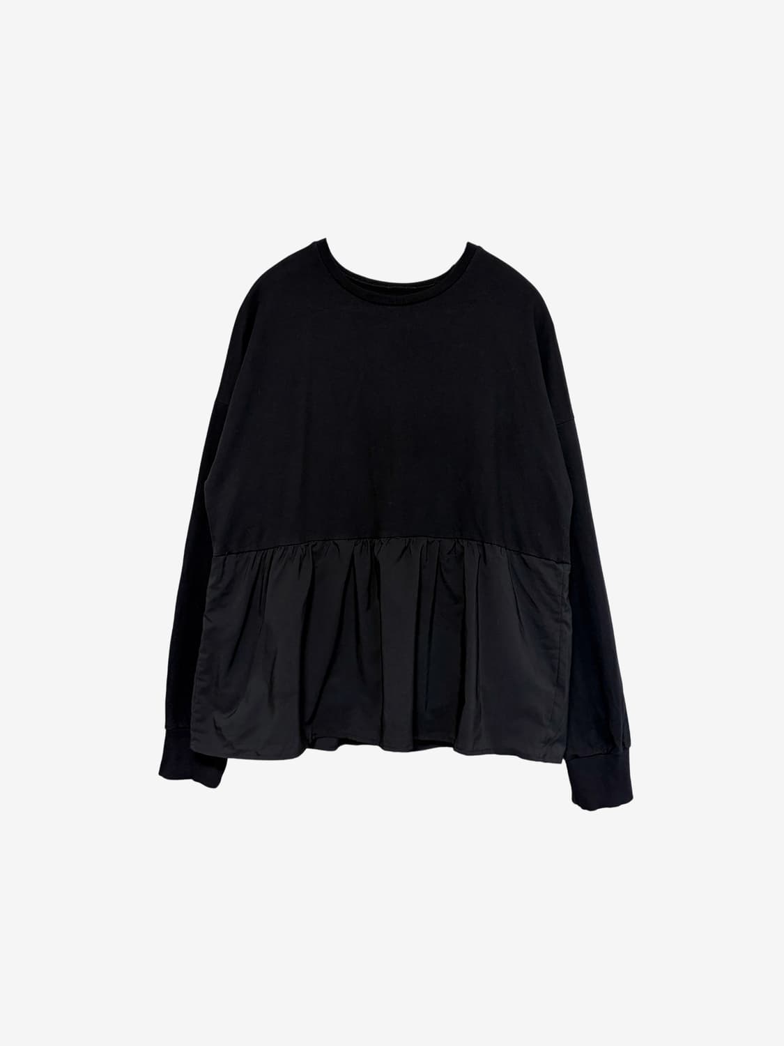 Frill Hem Sweatshirt - Black 상품이미지4