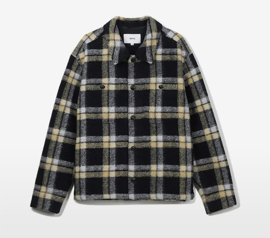 노티그 울혼방 체크 플란넬 자켓(셔켓) 상품이미지1