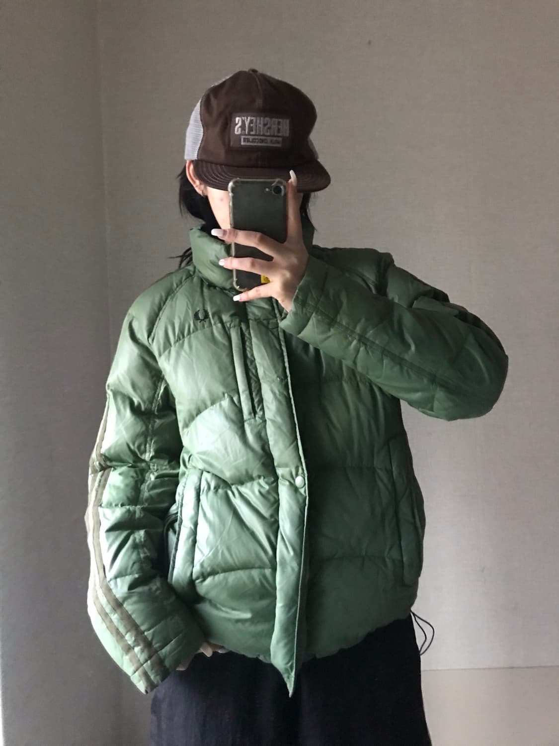 프레드페리 그린 브라운 패딩 상품이미지1