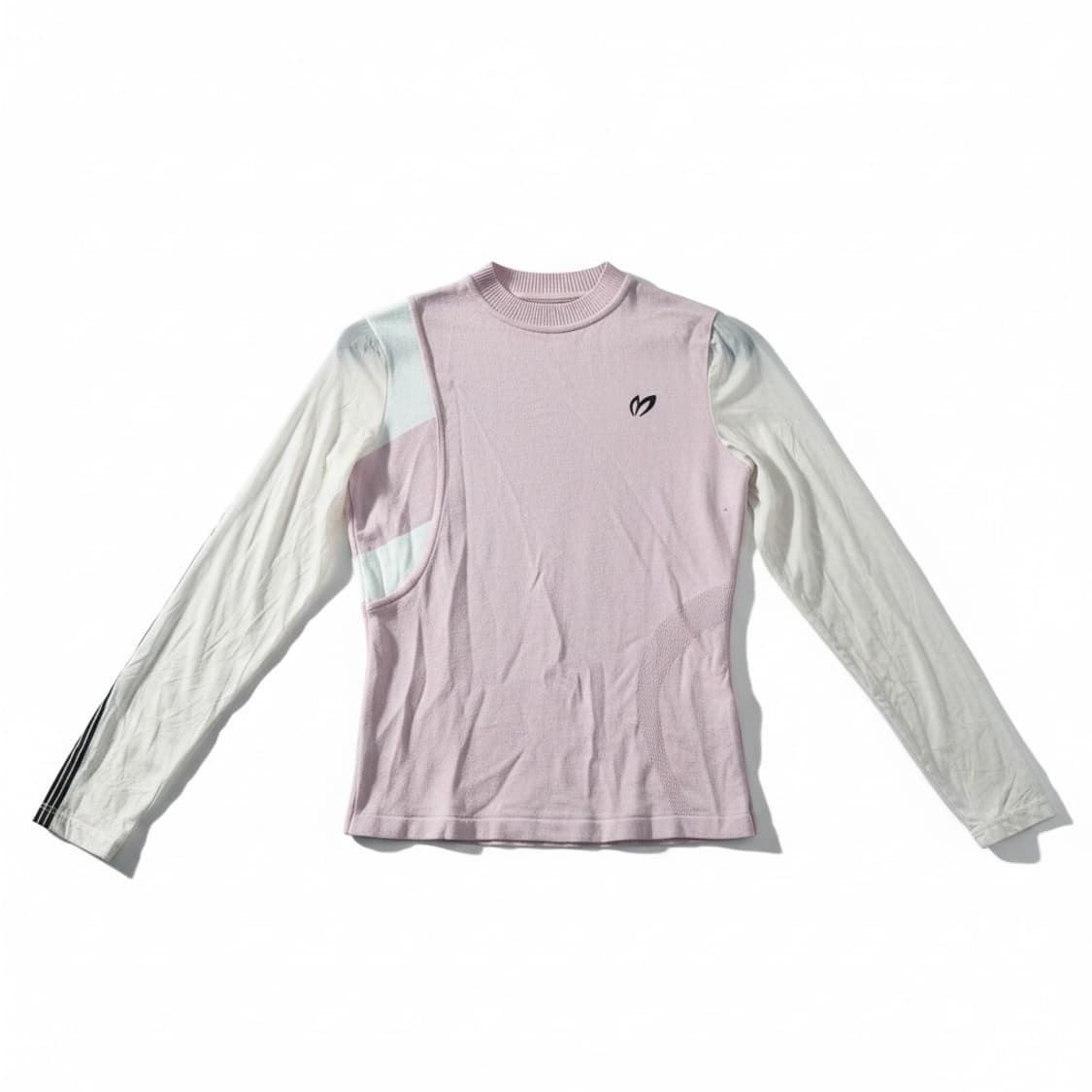 마스터바니에디션 하트 로고 핑크 배색 긴팔 티셔츠 상품이미지1