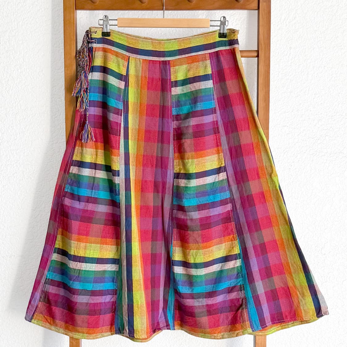 [AMINA] 에스닉 체크 패치워크 스커트 상품이미지7