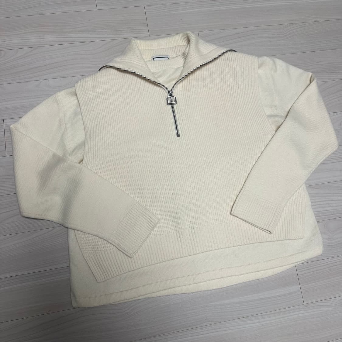 우영미 레이어드 집업 니트 46사이즈(100~105사이즈) 상품이미지6