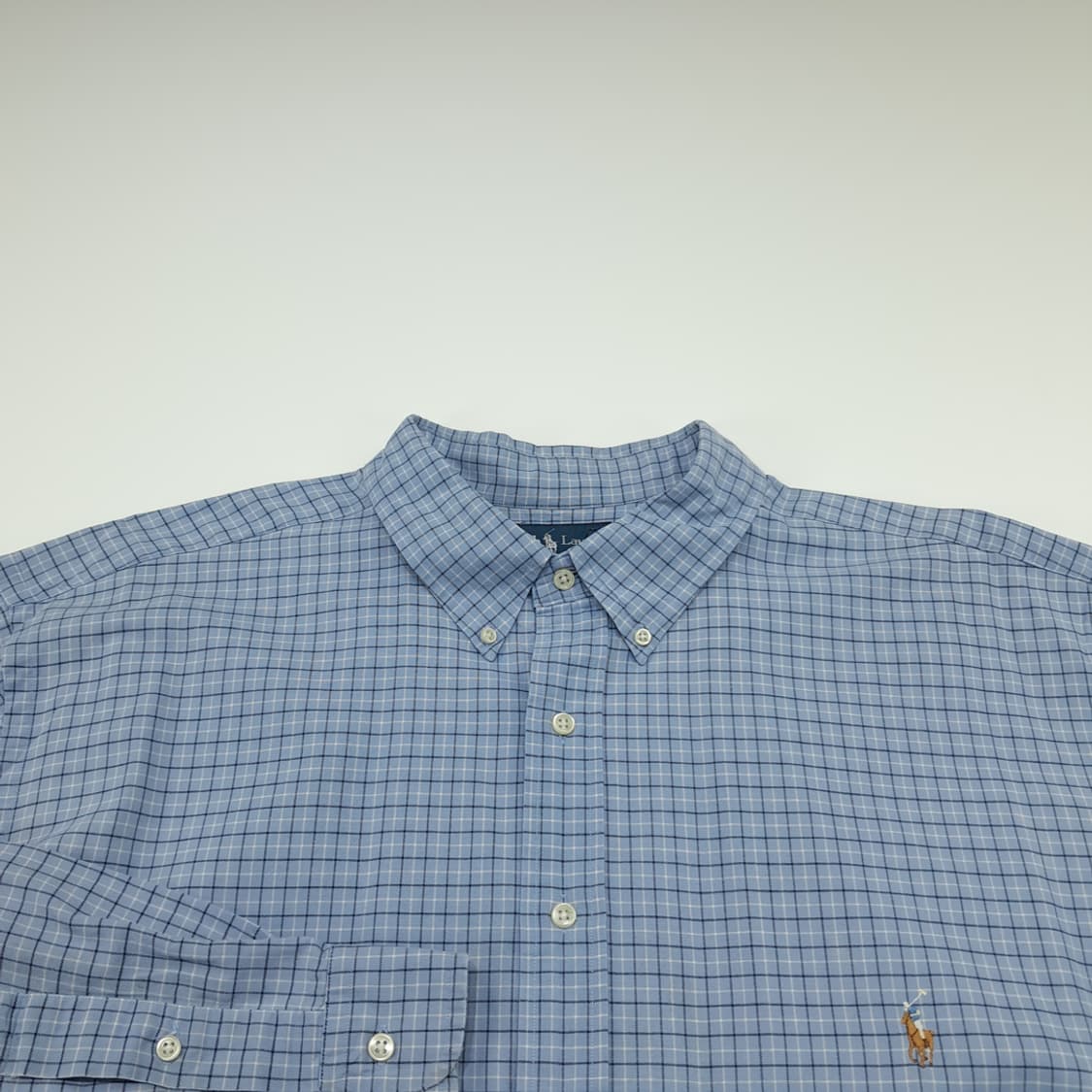 CN862 3XLT 폴로 랄프로렌 스카이블루 마이크로체크 긴팔 셔츠 남방 상품이미지3