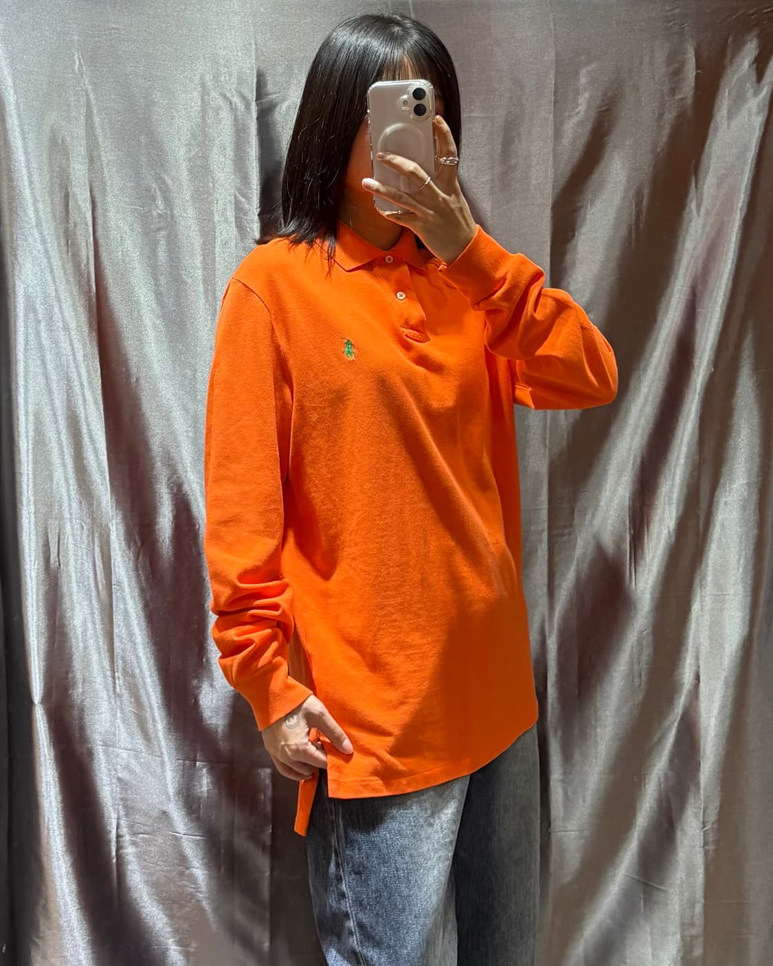 M 폴로랄프로렌 그린포니 오렌지 카라 롱슬리브 상품이미지1