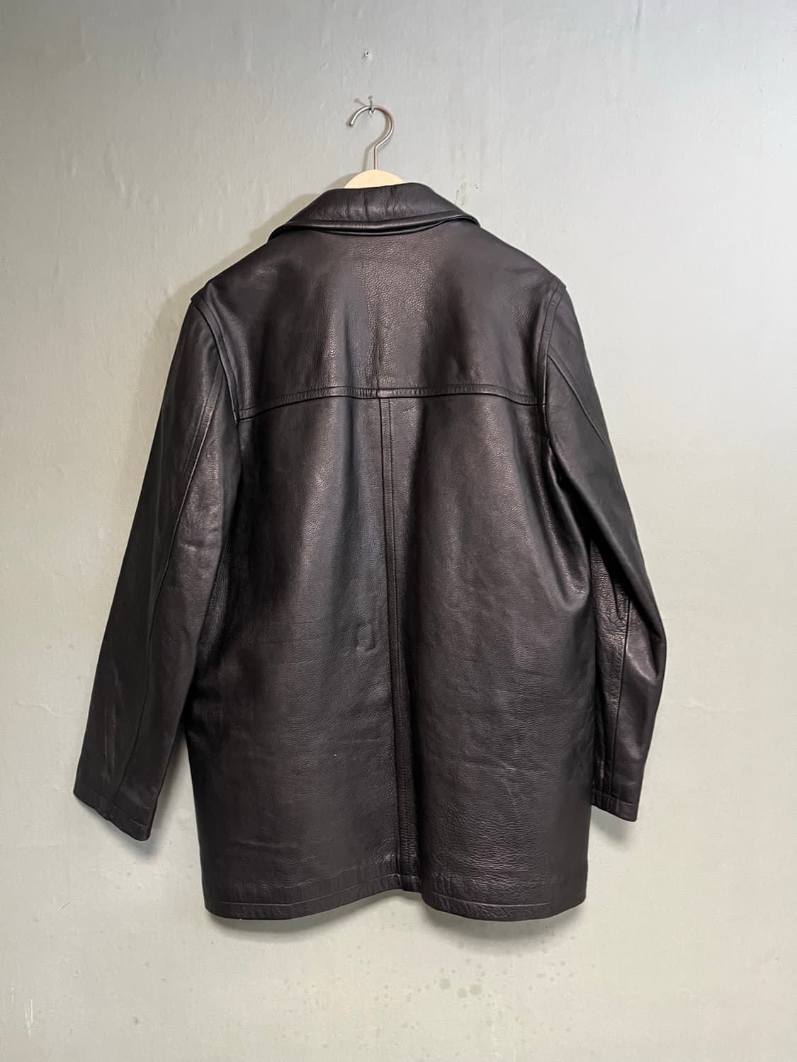 90s-00 J.CREW Leather Car Coat 상품이미지3