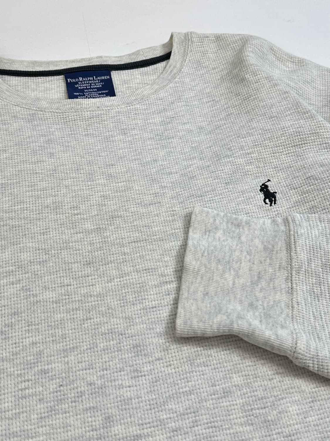 폴로 와플 롱슬리브 (웜그레이 M) 상품이미지4