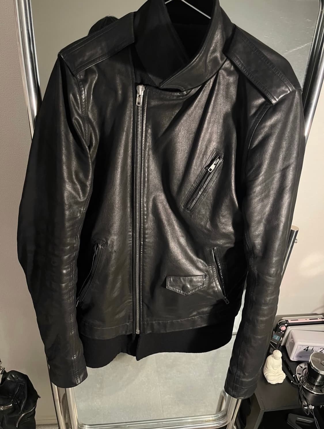 14fw 릭 오웬스 stoogie 캐시미어 도킹 카프 레더자켓 상품이미지3