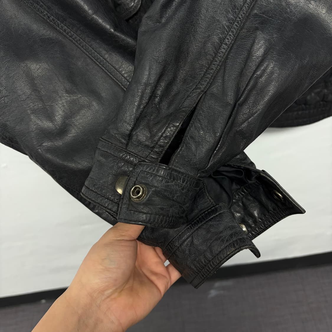 [소가죽] 빈티지 레더 자켓 35 상품이미지5