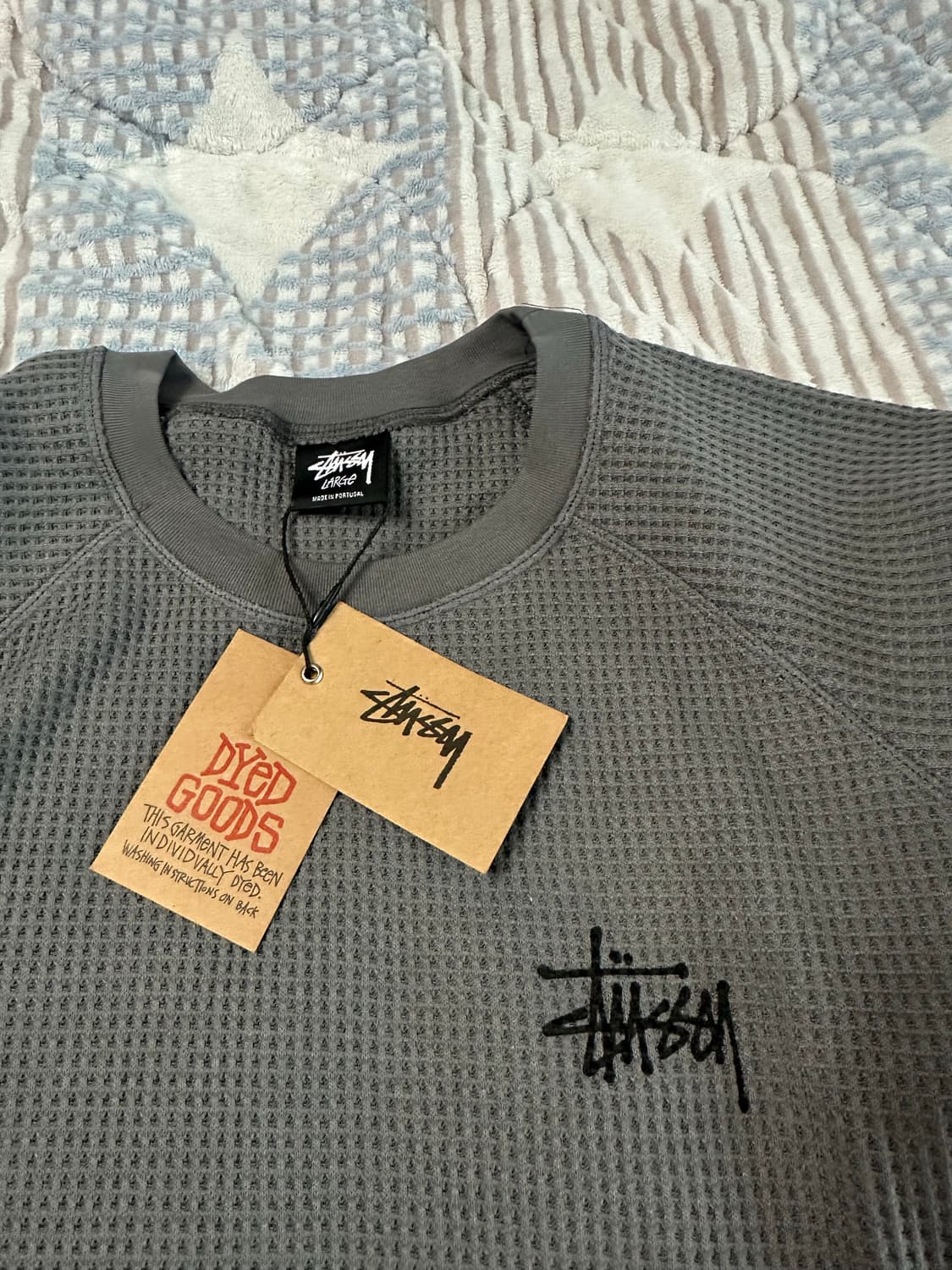 (L)스투시 와플 니트 롱슬리브 차콜 상품이미지6