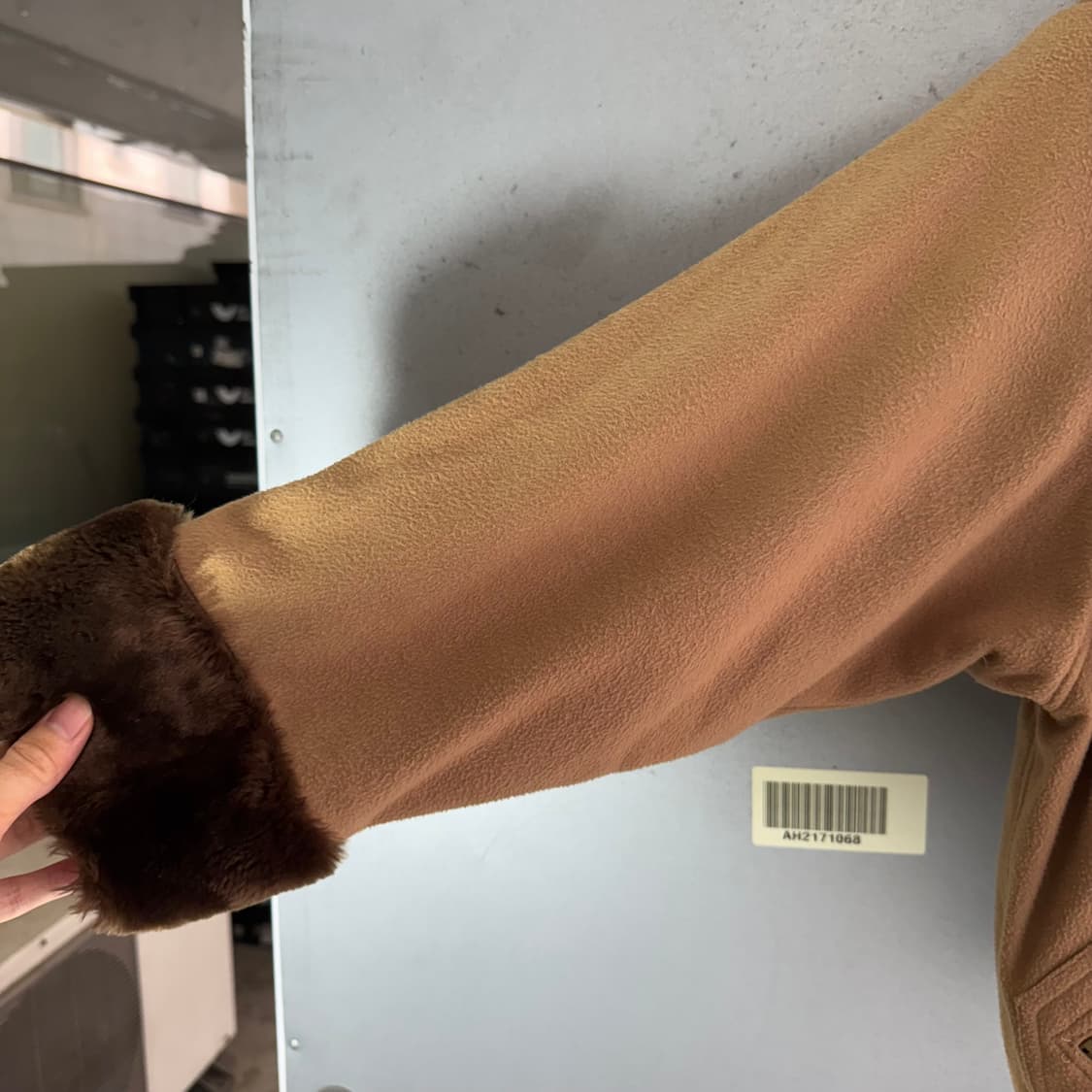 토피스 넥라인 집업 퍼 숏자켓 상품이미지6