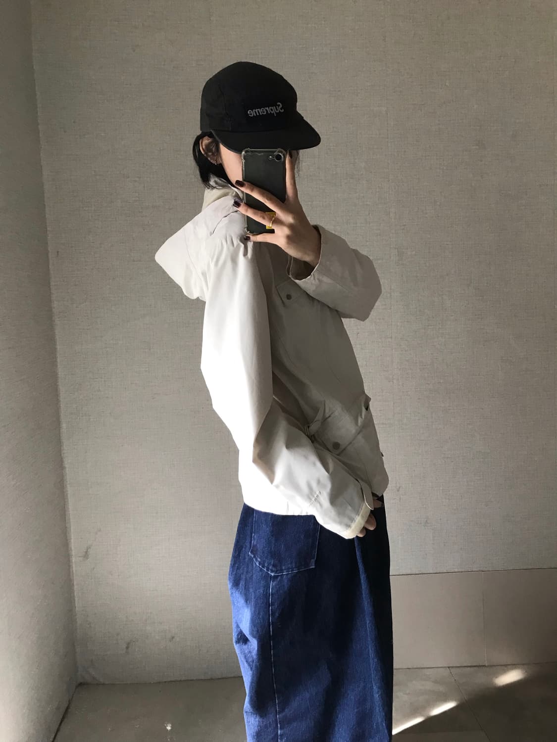 콜롬비아 아이보리 포켓 바람막이 상품이미지3
