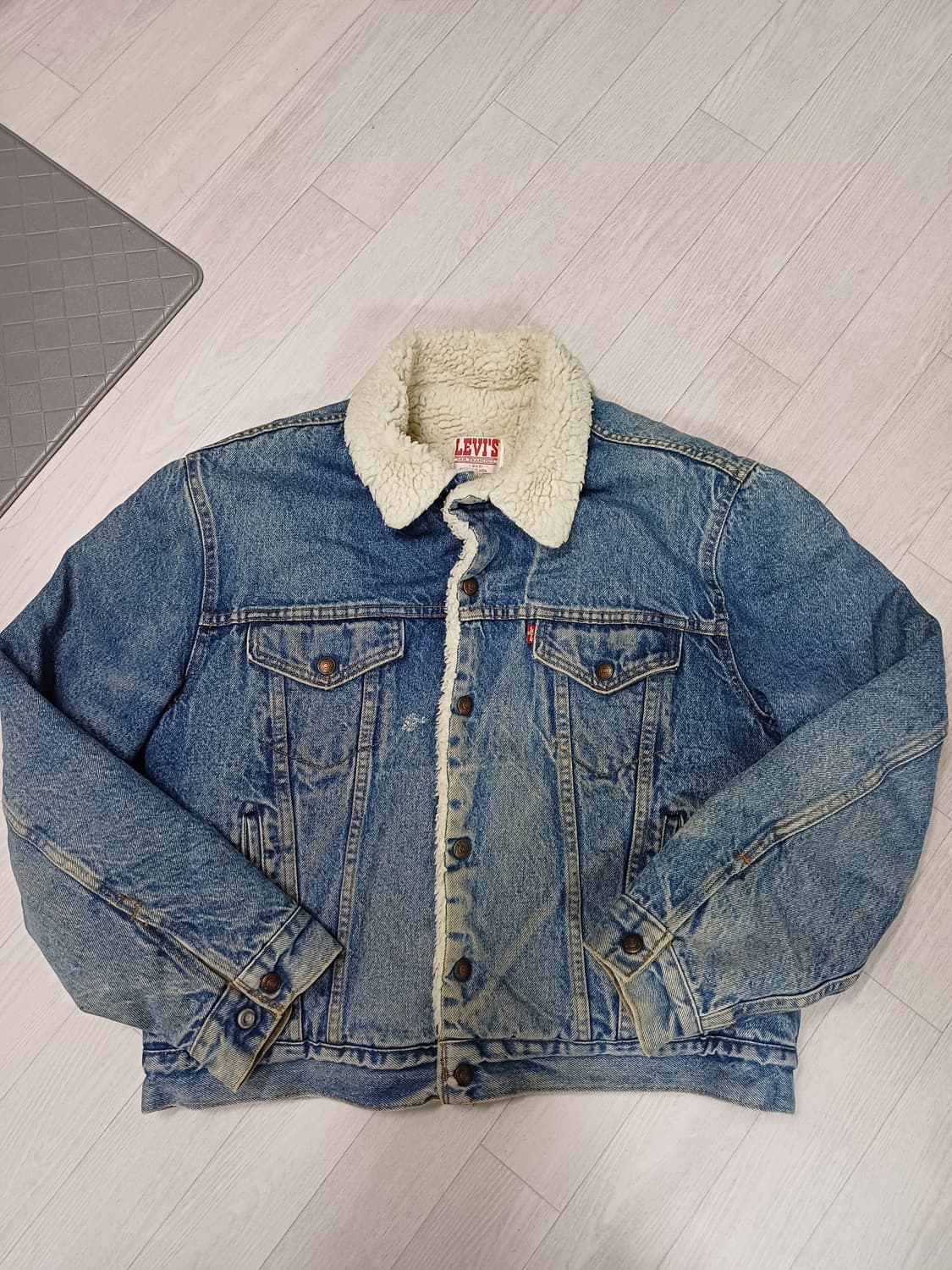 리바이스 made in usa 80s 세르파 트러커데님 자켓 양털 자켓 상품이미지1
