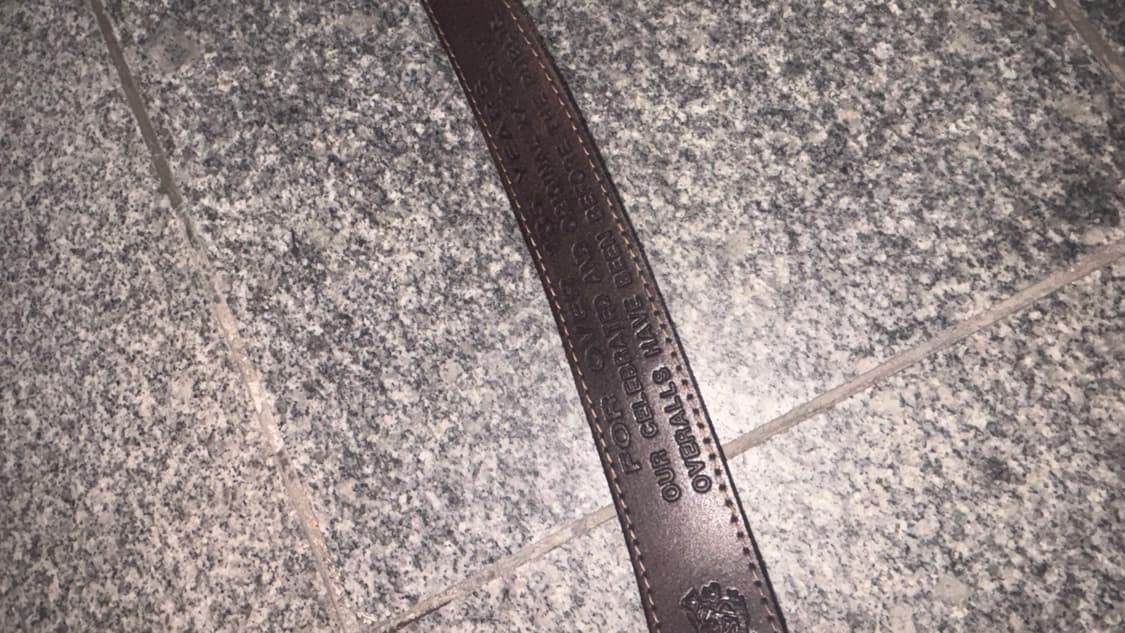 리바이스 501 브라운 레터링 레더 벨트  상품이미지4