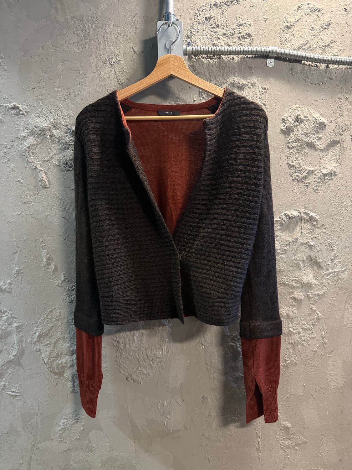 F 시스템 SYSTEM 레이어드 니트 가디건 브라운 상품이미지1