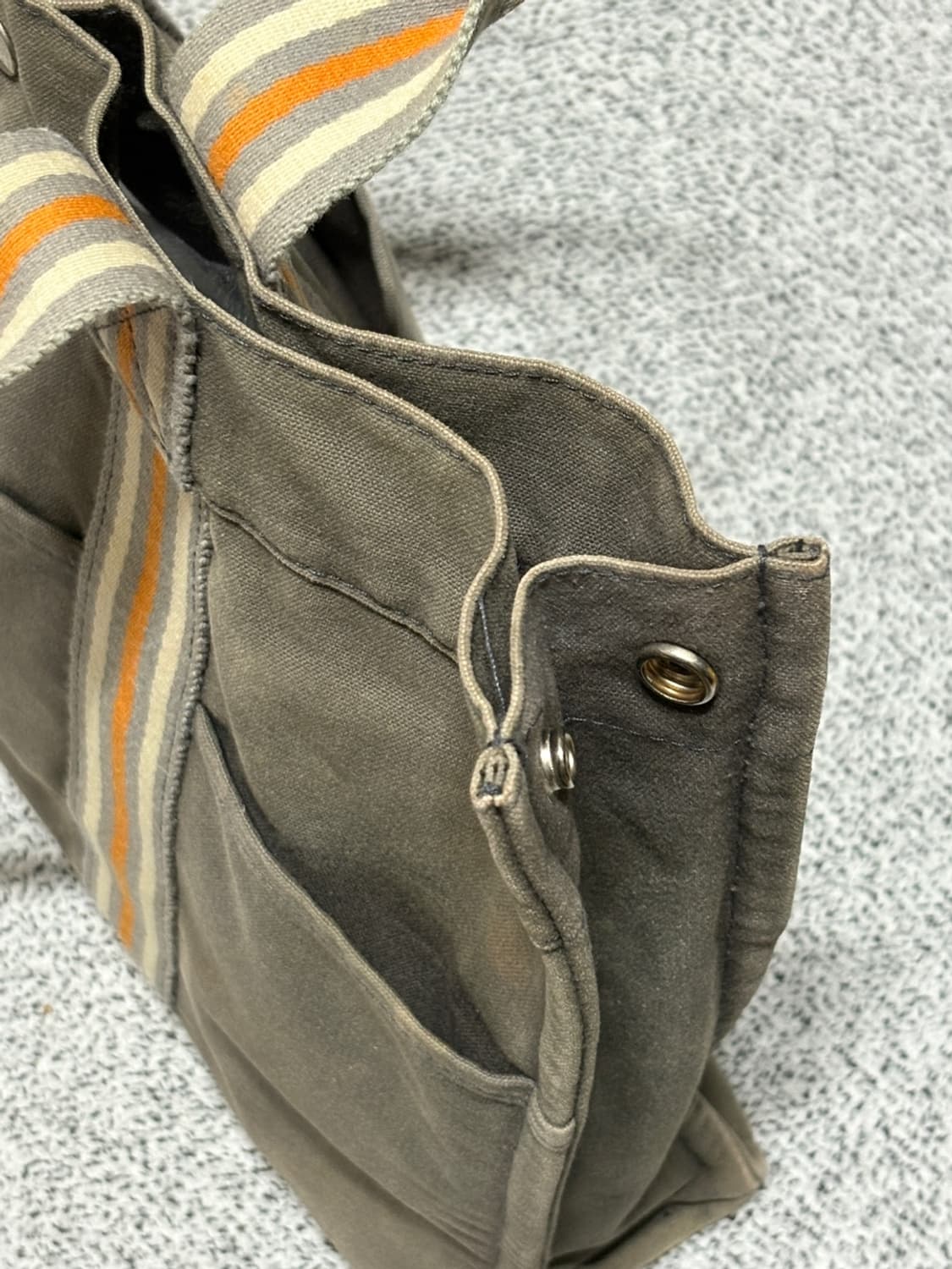 에르메스 2001 긴자 스토어 한정 후루토 캔버스 토트백 그레이/오렌지 상품이미지6