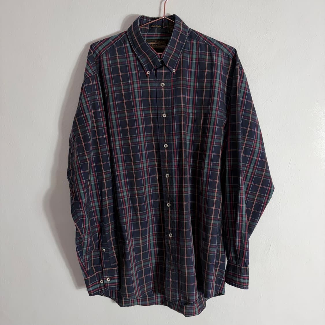 90s 에디바우어 헤비 코튼 체크 셔츠 (L) 상품이미지1