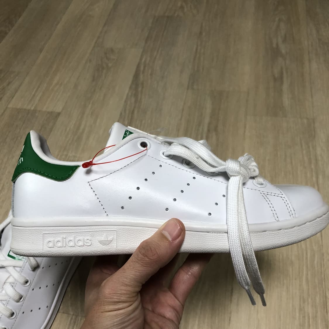 (220) 새상품 아디다스 adidas 스탠스미스 화이트 리얼레더 상품이미지5