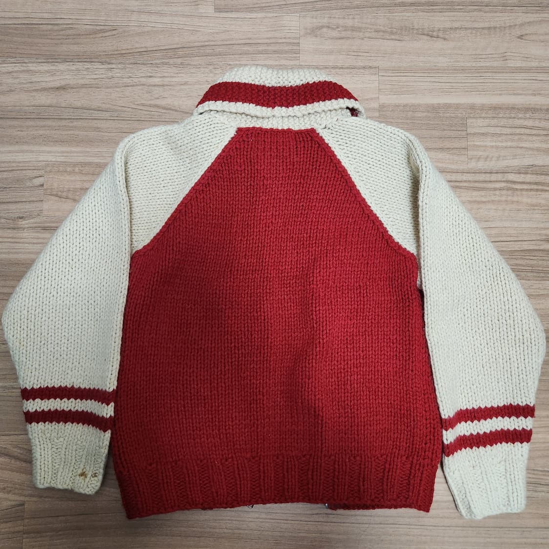 빈티지 레드 코위찬 니트집업 상품이미지2