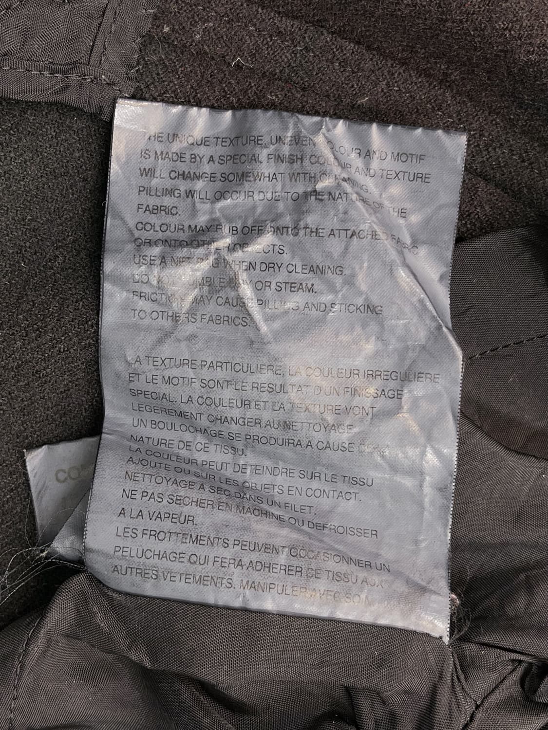 꼼데가르송 블랙 10f/w 체크 울 블레이저 상품이미지6