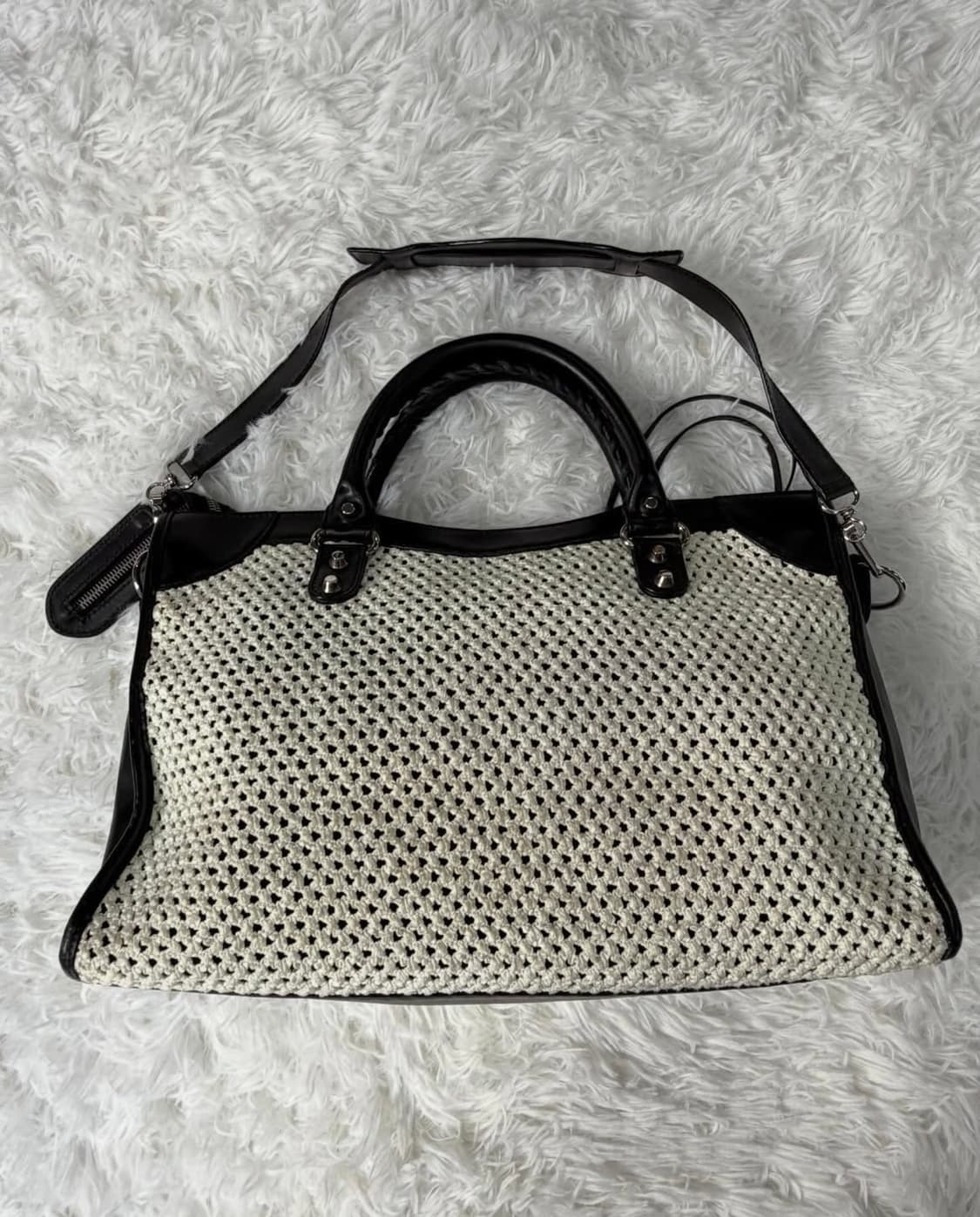 발렌시아가 레어 라피아 모터백  상품이미지8