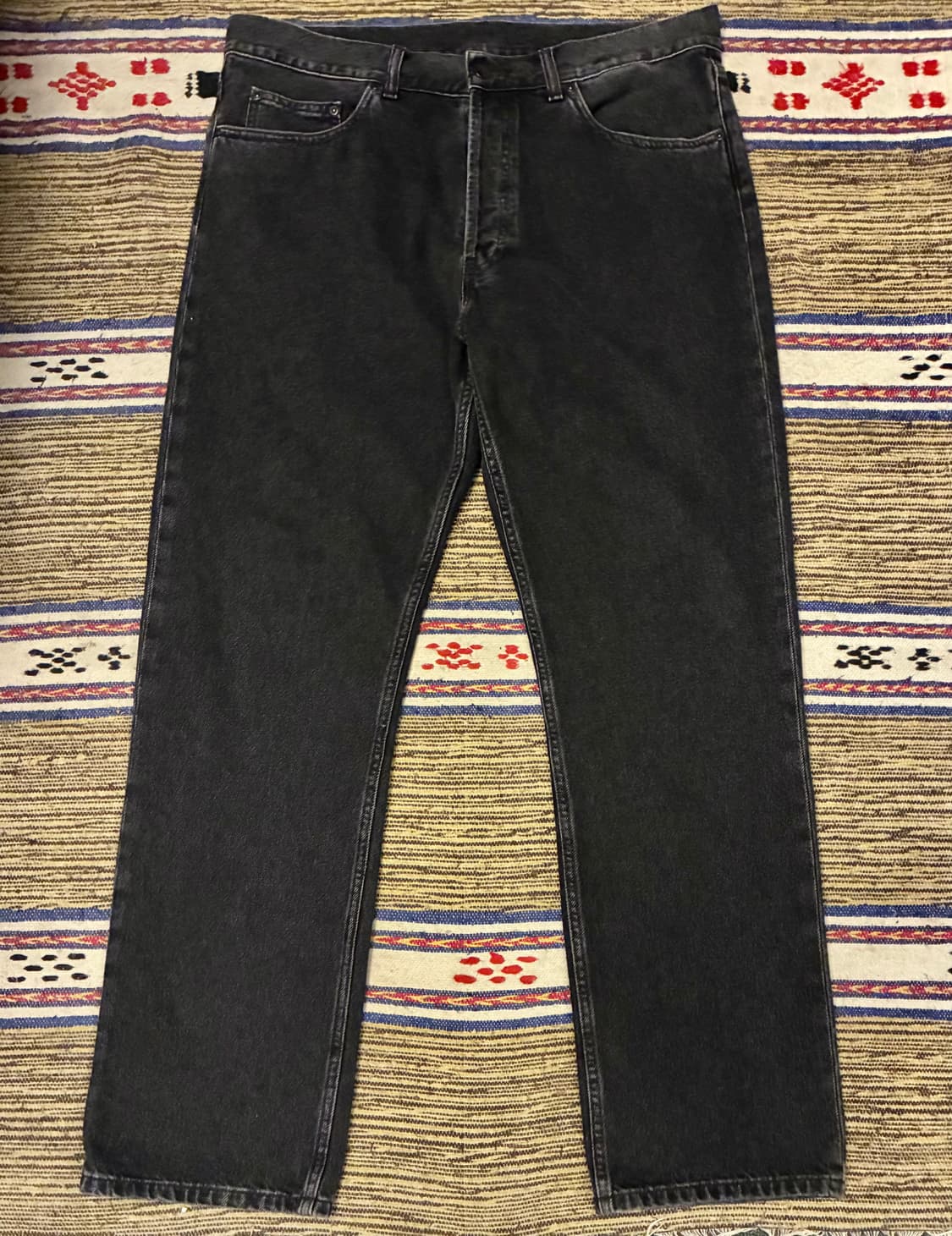 (34~36)칼하트 WIP 놀란 릴렉스 스트레이트 흑청 데님 블랙진 상품이미지1