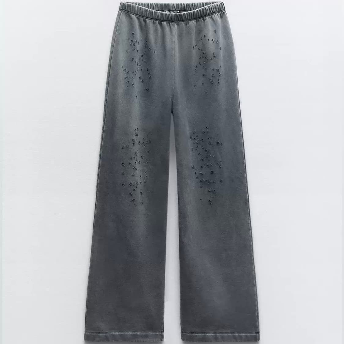 zara 자라 디스트로이드 워시드 플러시 팬츠 그레이 상품이미지5