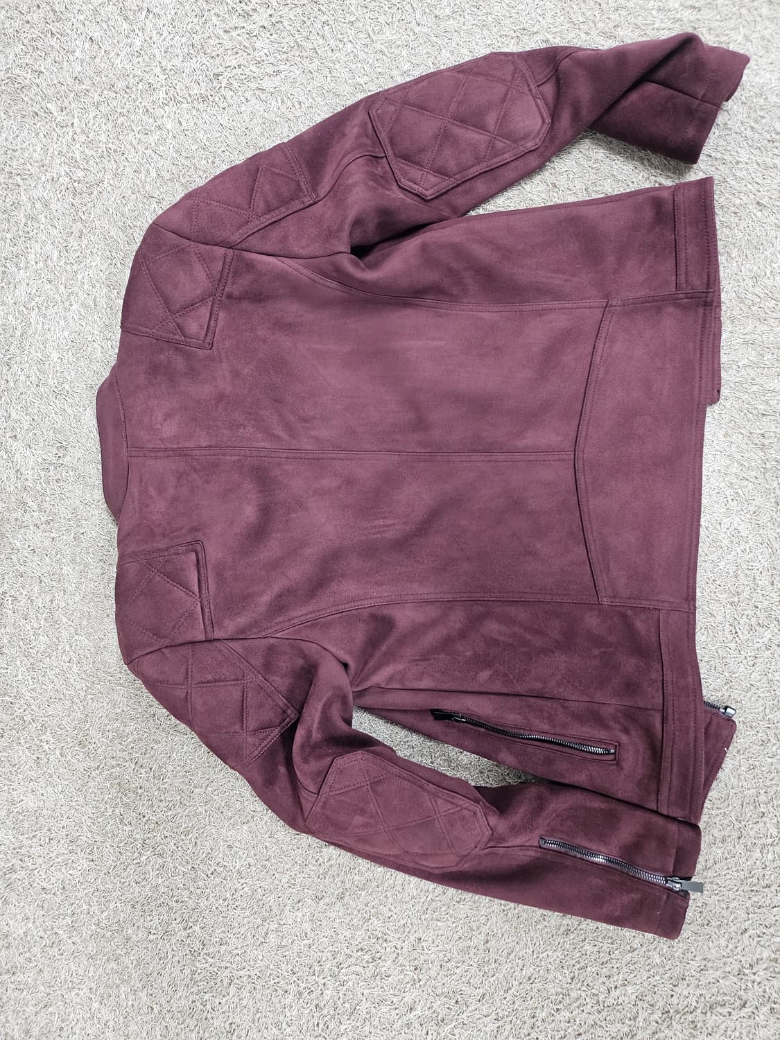 자라맨 ZARA 스웨이드 라이더 자켓 버건디 상품이미지3