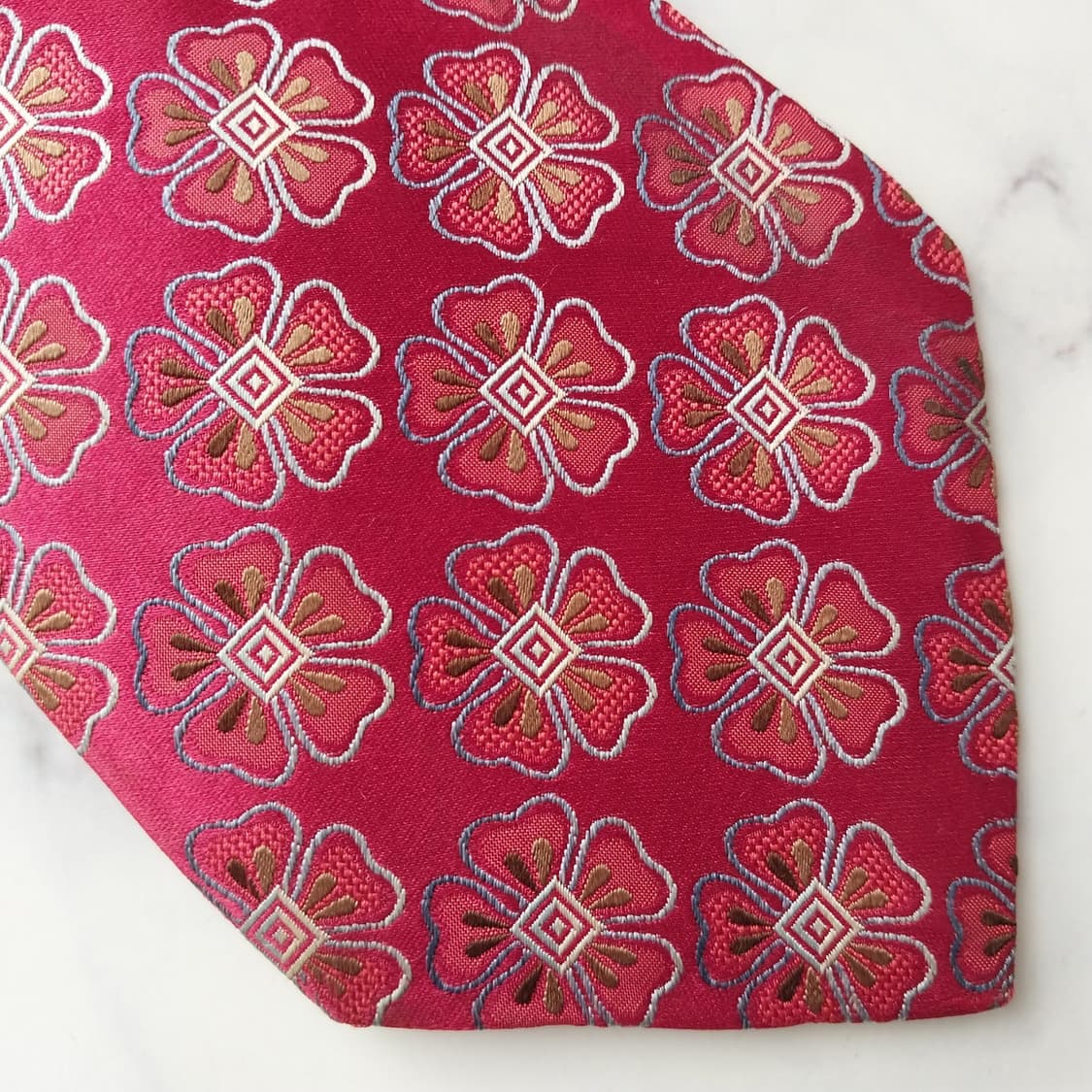 에르메네질도 제냐 플라워 자카드 넥타이 9.8cm A+~A등급 k2055 상품이미지5