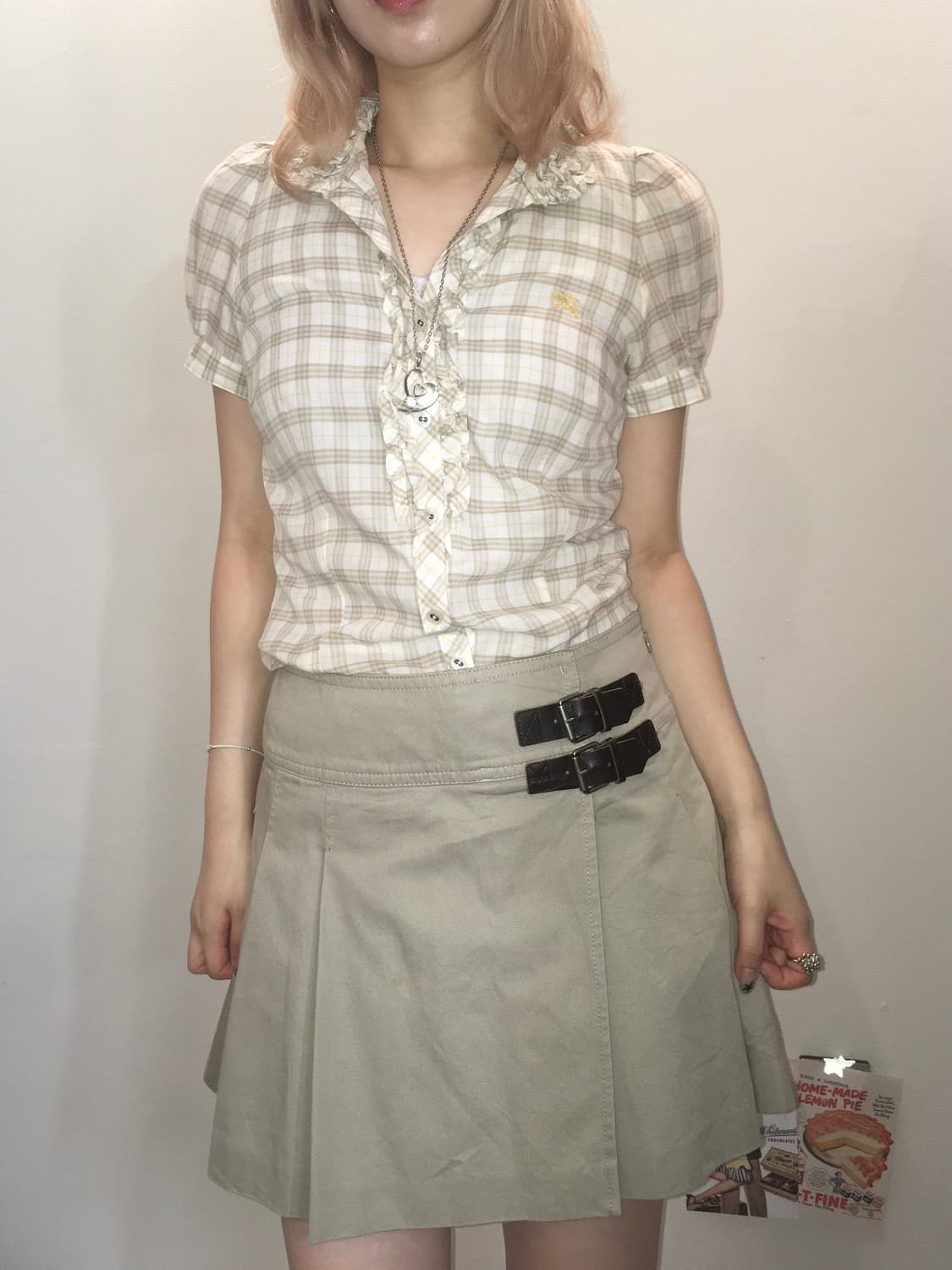 Burberry beige frill check shirts 상품이미지2