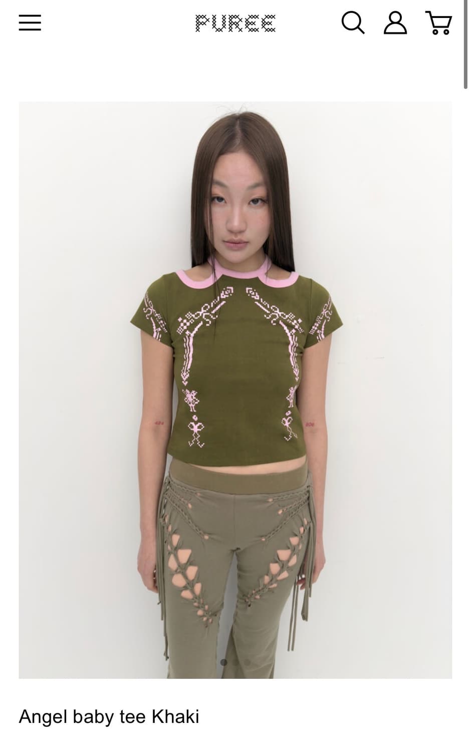 퓨레 엔젤 베이비 티 카키 상품이미지1