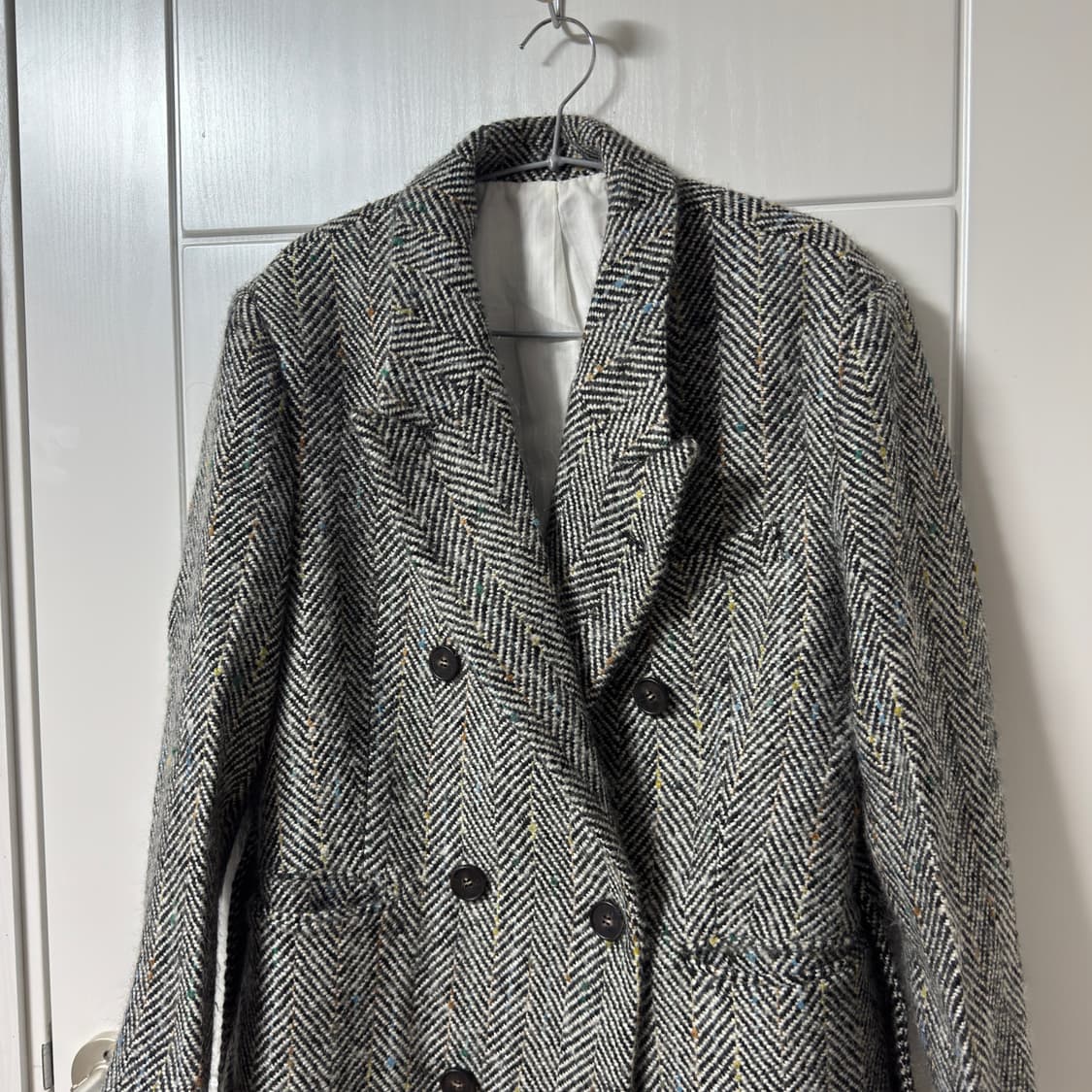 인스턴트펑크 21FW 오버사이즈 울 더블 롱 코트 그레이헤링본 상품이미지3