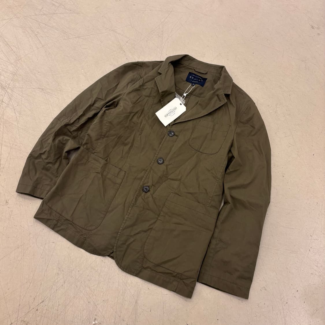 비슬로우 카키 투버튼 코튼 블레이저 상품이미지1