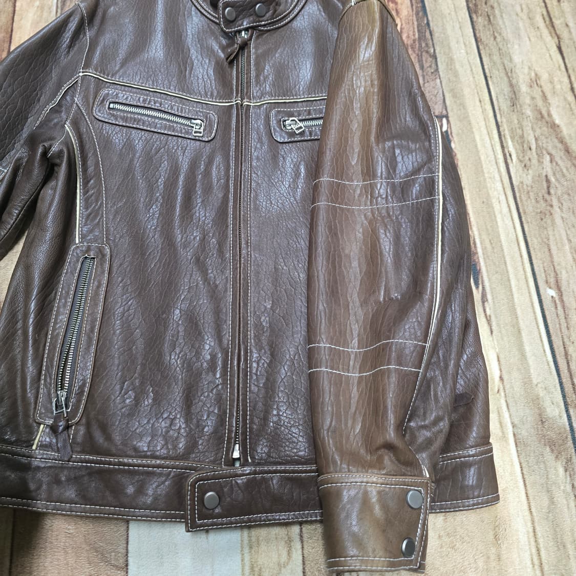 Vintage 스탠카라 고트스킨 바이커자켓 라이더자켓 상품이미지3