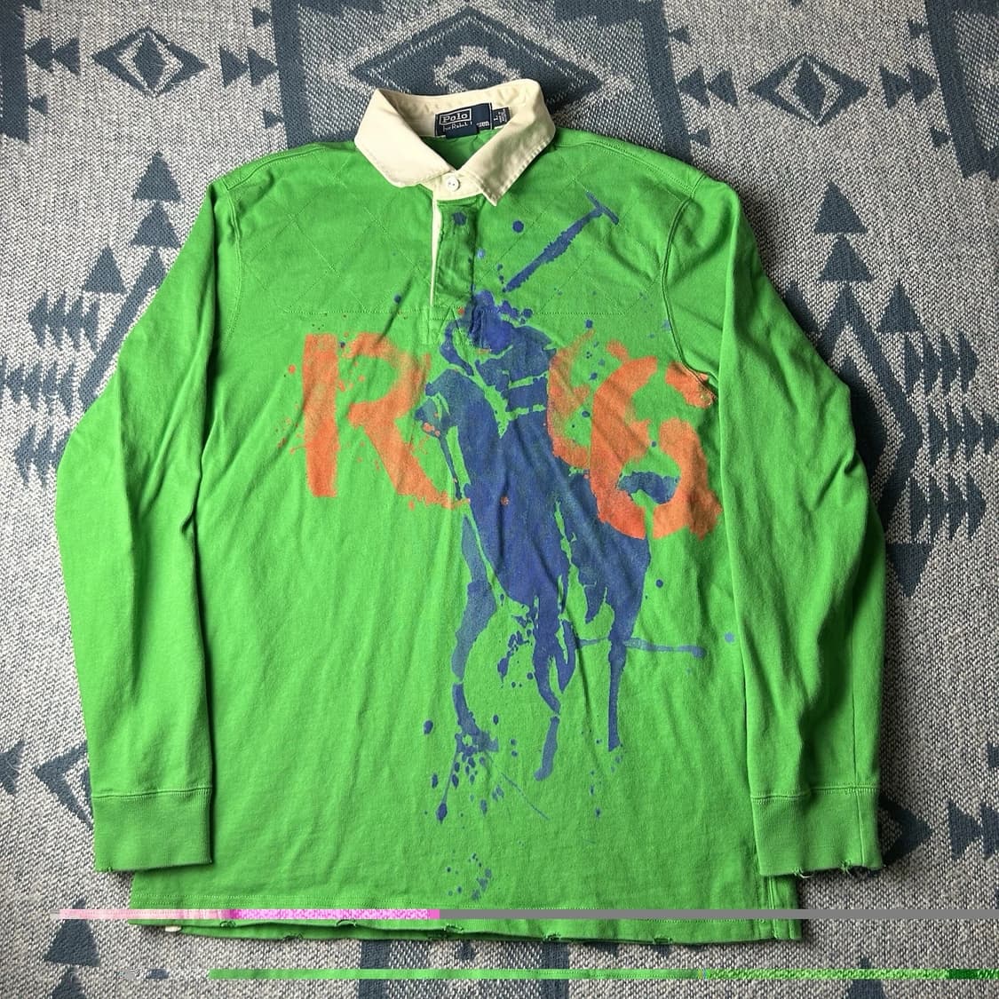 폴로 랄프로렌 빈티지 빅포니 페인팅 럭비 셔츠 상품이미지1