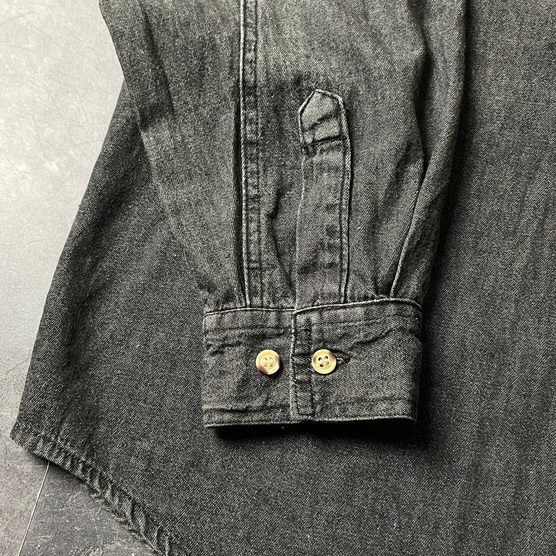 UNKNOWN 빈티지 차콜 데님 코튼 셔츠 A00666 상품이미지5