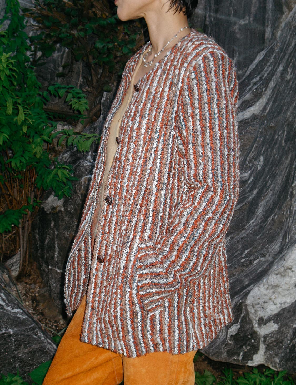Vintage stripe tweed jacket 상품이미지3