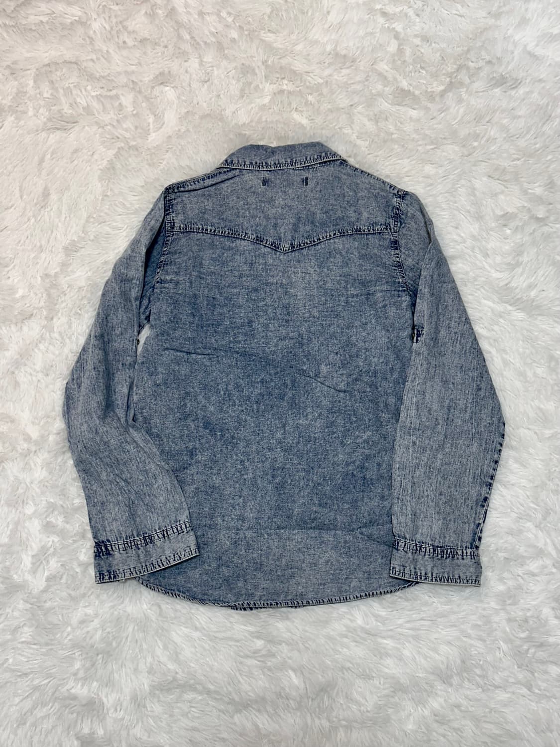 y2k stone washing denim shirt 상품이미지5