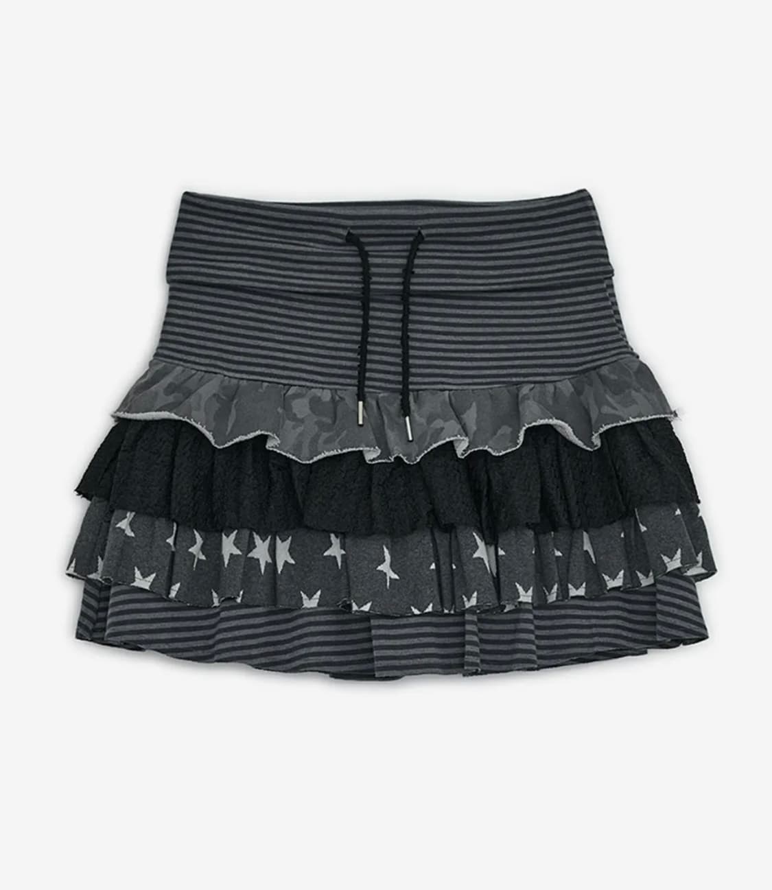 허그유어스킨 캉캉 레이어드 스커트 차콜 상품이미지1