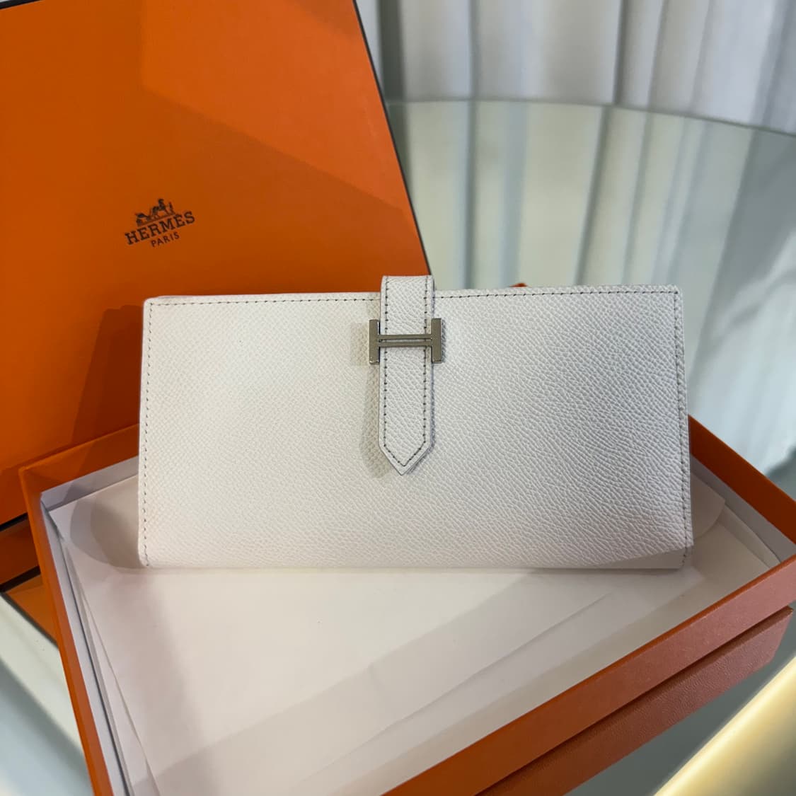에르메스 베안 화이트 앱송 은장 장지갑  상품이미지2
