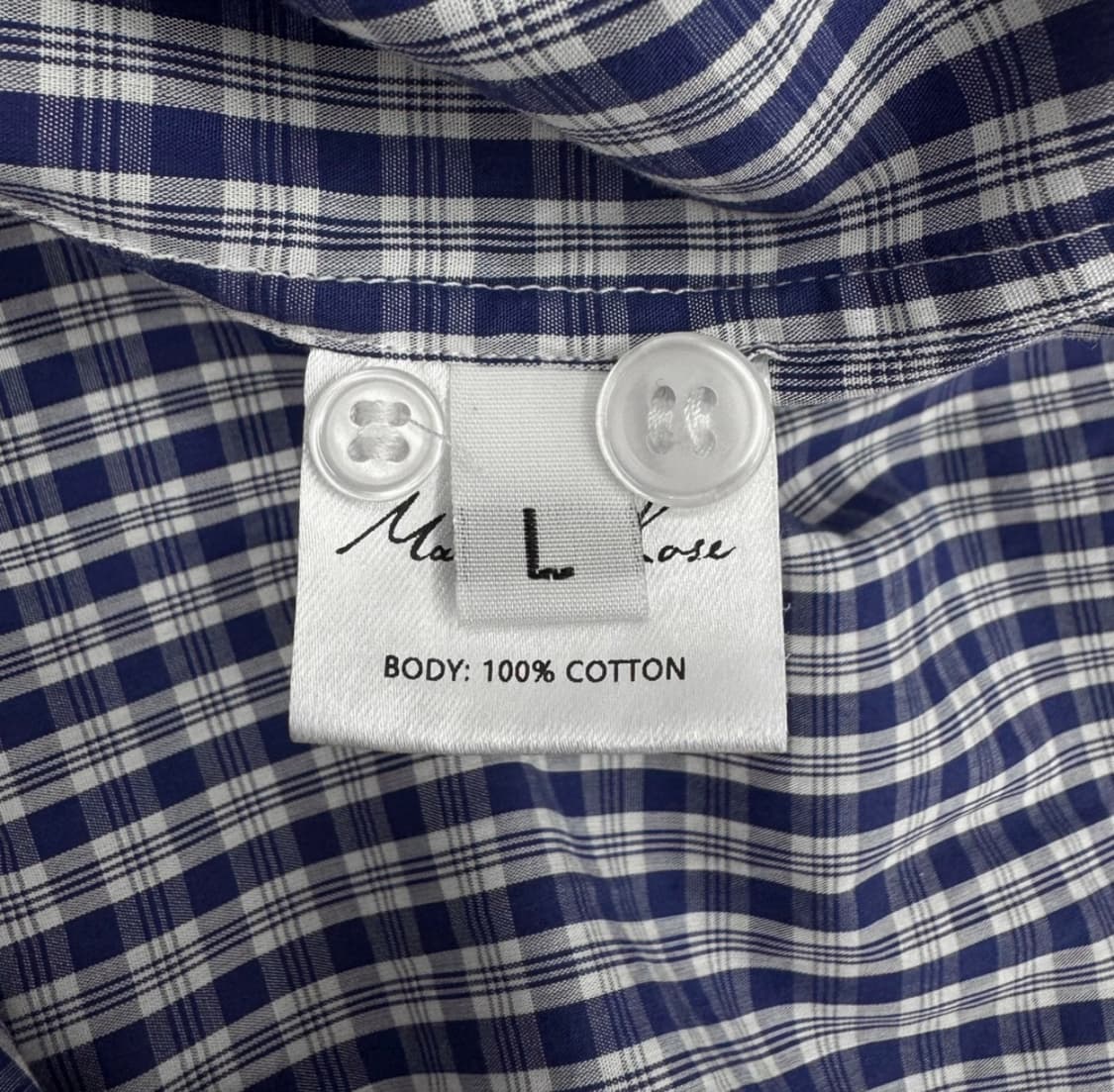 [L] 마틴로즈 18fw 체크 패치 깅엄 보이프렌드 오버핏 셔츠 블루 상품이미지6