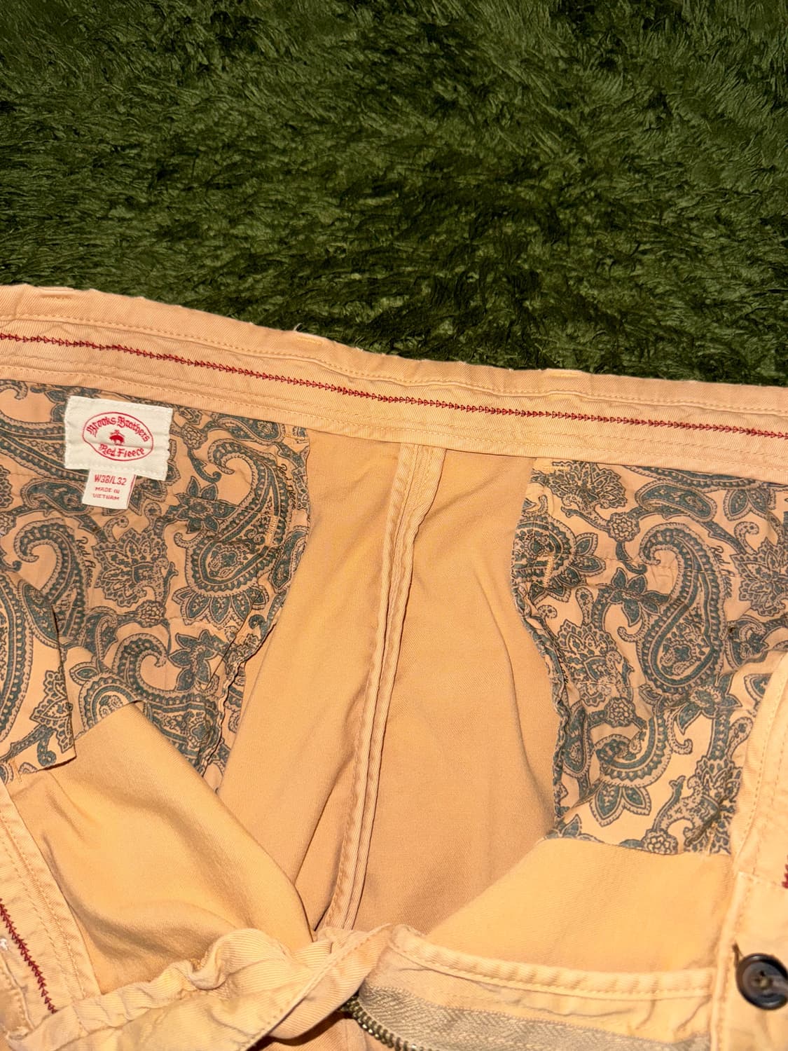 [38X32] 브룩스 브라더스 레드 플리스 코튼 트라우저 베이지 상품이미지4