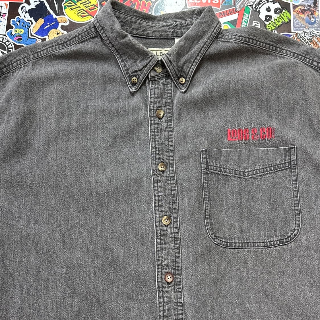 엘엘빈 블랙 데님 셔츠 L 상품이미지3